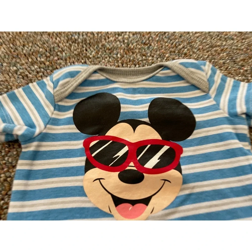 Disney Boy Mickey Mouse Striped Bodysuit 3-6M